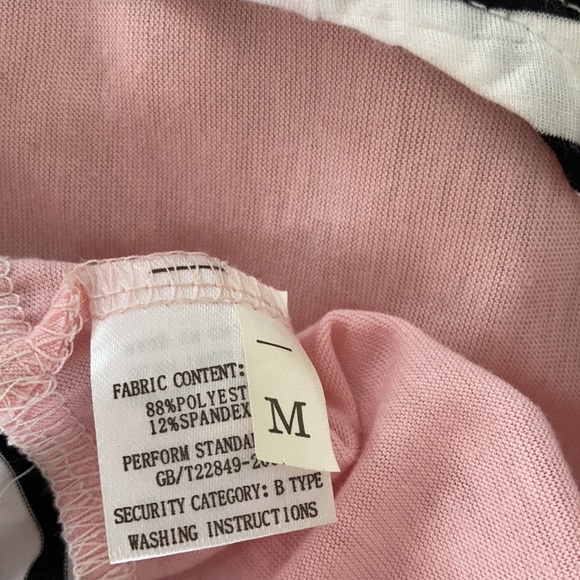 Boutique sz M color blocked black and white stripped pink floral tank top shirt - Picture 13 of 17